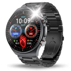 Smartwatch Męski Angelo AT488 czarny Kardiowatch EKG Rozmowy Powiadomienia Menu PL